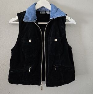Liz Wear Vintage Vest Removable Collar Size Small